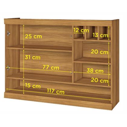 Imagem de Armário Aéreo com 2 Portas e Adega Burguesa Premium 120cm Cozinha Modular Nesher