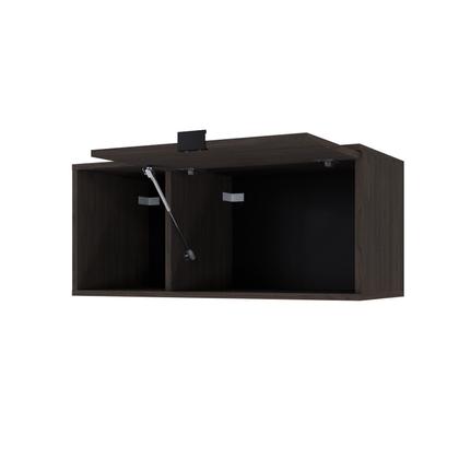 Imagem de Armário Aéreo com Nicho e Porta Basculante 35cm x 80cm x 35cm Marrom/Terracota _ Preto