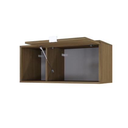 Imagem de Armário Aéreo com Nicho e Porta Basculante 35cm x 80cm x 35cm Marrom/Vermont Oak _ Branco