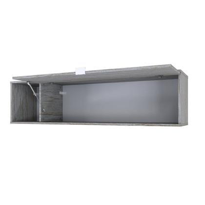 Imagem de Armário Aéreo com Nicho e Porta Basculante 35x135x35cm Branco/Snow