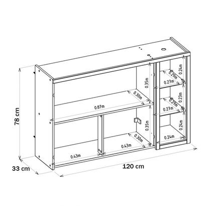 Imagem de Armário Aéreo Cozinha 120 Cm Allure 2 Portas com Vidro e Led 100% Mdf Jequitibá/Gris Fosco - Linea Brasil