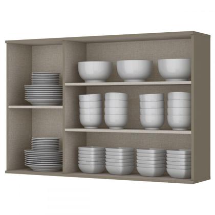 Imagem de Armário Aéreo Cozinha 120 cm Connect 3 Portas com Vidro 100% Mdf Duna - Henn