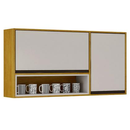 Imagem de Armário Aéreo Cozinha 120 Cm Eduarda 2 Portas Cinamomo/Off White - Chf Móveis