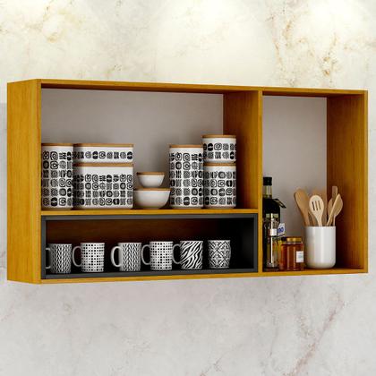 Imagem de Armário Aéreo Cozinha 120 Cm Eduarda 2 Portas Cinamomo/Off White - Chf Móveis