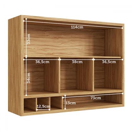 Imagem de Armário Aéreo Cozinha 120 Cm Syrah 2 Portas com Vidro 100% Mdf Amêndoa/Off White - Rio Doce