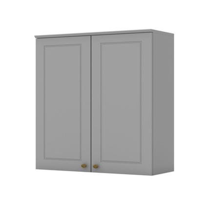 Imagem de Armário Aéreo Cozinha 80 Cm Americana 2 Portas 100% Mdf Cinza - Henn