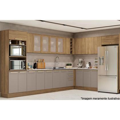 Imagem de Armário Aéreo Cozinha Modulado Botanic M632 c/ 2 Portas 80cm Nogueira - Kappesberg