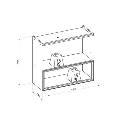Imagem de Armário Aéreo Cozinha Modulado Selene c/ 2 Portas e 1 Nicho 80cm Jequitiba/Off White Fosco - Linea Brasil