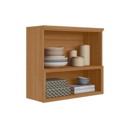 Imagem de Armário Aéreo Cozinha Modulado Selene c/ 2 Portas e 1 Nicho 80cm Jequitiba/Off White Fosco - Linea Brasil