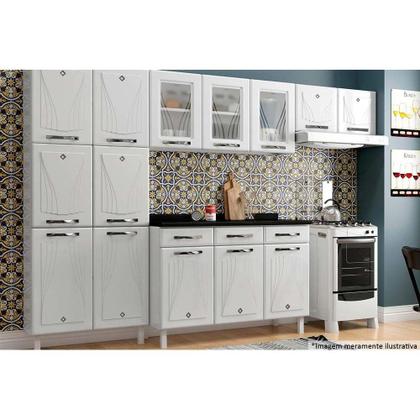 Imagem de Armário Aéreo Cozinha Modulado Star New 3 Portas c/Vidro Branco - Telasul