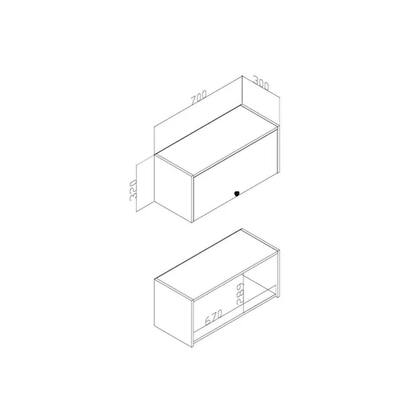 Imagem de Armário Aéreo Cozinha Modulado Torino c/ 1 Porta Basculante 70cm Mel/Off White - Movelbento