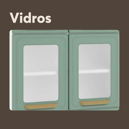 Imagem de Armário Aéreo de Aço 3 Portas de Vidro Bella Bertolini