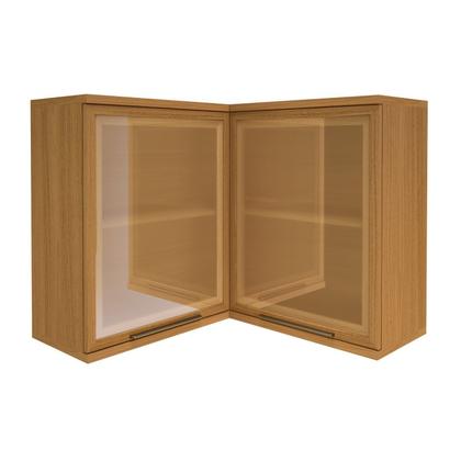 Imagem de Armário Aéreo de Canto Reto 2 Portas com Vidros Reflecta para Cozinha Modulada Madri