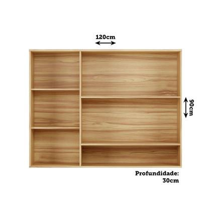 Imagem de Armário Aéreo de Cozinha 120cm com 3 Portas Vidro Reflecta e Nicho 100% Mdf Itália