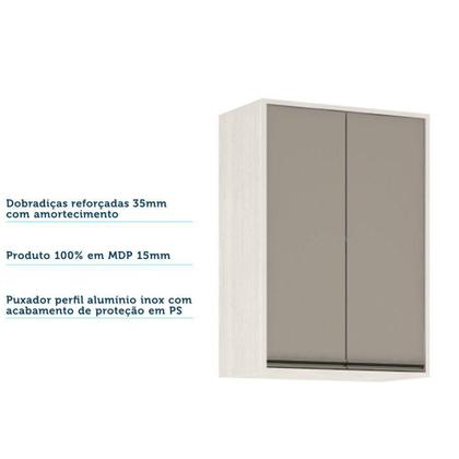 Imagem de Armário Aéreo De Cozinha 60cm 2 Portas 2 Prateleiras Linea