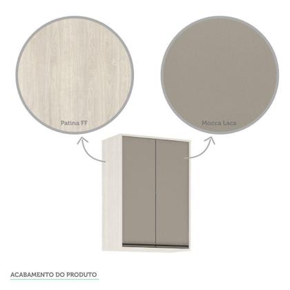 Imagem de Armário Aéreo De Cozinha 60cm 2 Portas 2 Prateleiras Linea