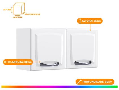 Imagem de Armário Aéreo de Cozinha Branco 2 Portas Gel New Premium