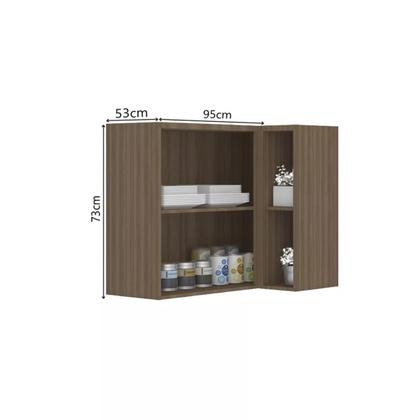 Imagem de Armário Aéreo de Cozinha Canto Reto 95cm 2 Portas Aspen Luciane Móveis
