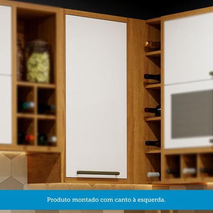 Imagem de Armário Aéreo de Cozinha Canto Reto com 1 Porta e Mini Adega 100% MDF Vicenza Espresso Móveis