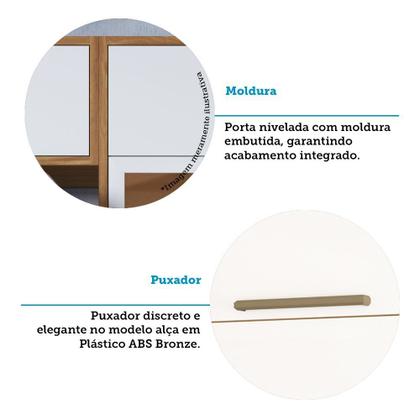 Imagem de Armário Aéreo de Cozinha Canto Reto com 1 Porta e Mini Adega 100% MDF Vicenza Espresso Móveis