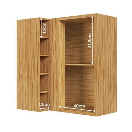 Imagem de Armário Aéreo de Cozinha Canto Reto com 1 Porta e Mini Adega 100% MDF Vicenza Espresso Móveis