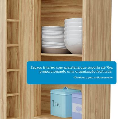 Imagem de Armário Aéreo de Cozinha Canto Reto com 1 Porta e Mini Adega 100% MDF Vicenza Espresso Móveis
