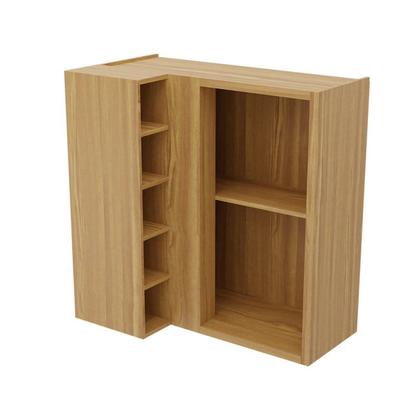 Imagem de Armário Aéreo de Cozinha Canto Reto com 1 Porta e Mini Adega 100% MDF Vicenza Espresso Móveis