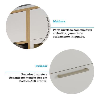 Imagem de Armário Aéreo de Cozinha Canto Reto com 1 Porta e Mini Adega 100% Mdf Vicenza Espresso Móveis