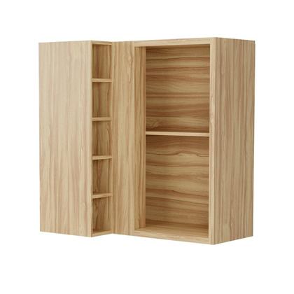 Imagem de Armário Aéreo de Cozinha Canto Reto com 1 Porta e Mini Adega 100% Mdf Vicenza Espresso Móveis