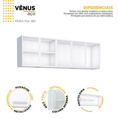 Imagem de Armário Aéreo de Cozinha em Aço 180cm 5 Portas Vênus