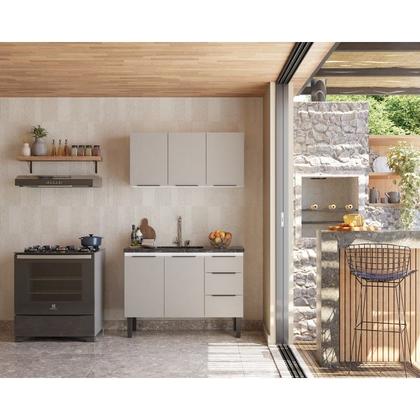 Imagem de Armário Aéreo de Cozinha em Aço Cinza 115cm Jupiter Cozimax