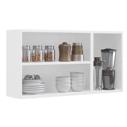 Imagem de Armário Aéreo de Cozinha Itatiaia Florença 3 Portas 105cm Aço Grafite e Branco