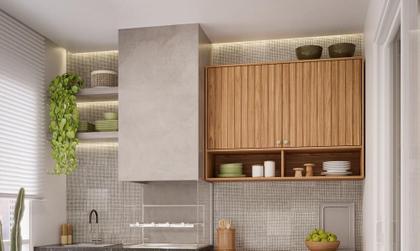 Imagem de Armario Aereo Divina 120CM 100% MDF 2PT Ripado Freijo MGM