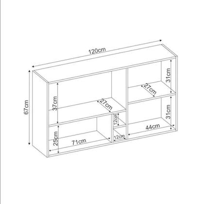 Imagem de Armário Aéreo Firenze 120cm 2 Portas com Nicho e Adega 94221 Demóbile