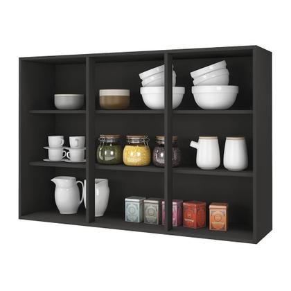 Imagem de Armário Aéreo Firenze 120cm 3 Portas com Vidro Reflecta - Indékes