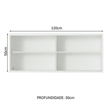 Imagem de Armário Aéreo Madesa 2 Portas de Correr de Vidro para Cozinhas Glamy, Lux e Reims - Branco