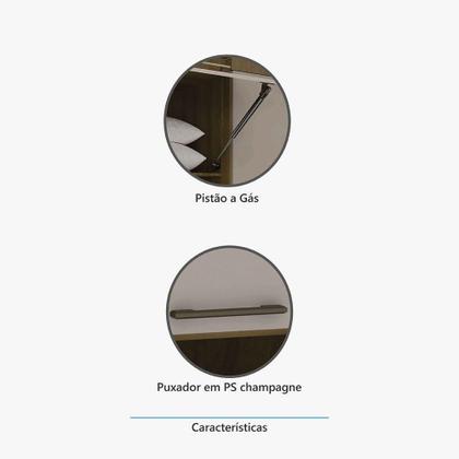 Imagem de Armário Aéreo Maleiro Modulado 145cm 2 Prts Paris Avelã/Grey