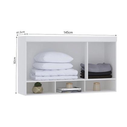 Imagem de Armário Aéreo Maleiro Modulado 145cm 3 Portas Alpes Luciane Móveis