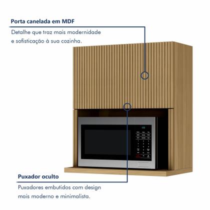 Imagem de Armário Aéreo Micro 1 Porta Basculante 70Cm Ripado 100% Mdf Rainha