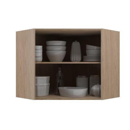 Imagem de Armário Aéreo Modulado De Canto Fidelitá Paris 75 Cm 2 Portas Nogal/Salinas