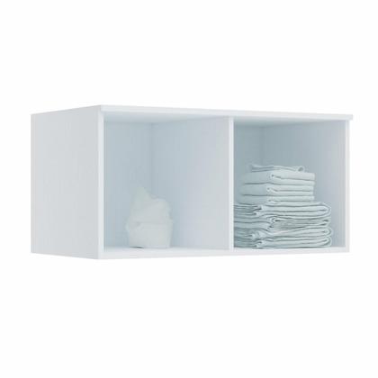 Imagem de Armário Aéreo Modulado Requinte com 1 Porta Basculante - Branco Line/Macadâmia