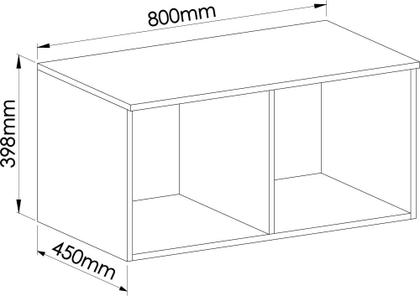 Imagem de Armário Aéreo Modulado Requinte com 1 Porta Basculante - Macadâmia/Branco Line