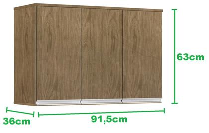 Imagem de Armário/Aéreo Módulo 3 Portas VALEN Cor Amêndoa
