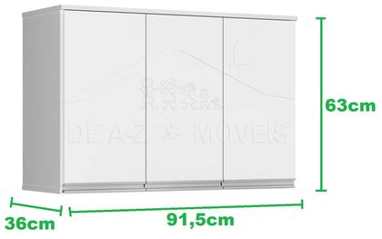 Imagem de Armário/Aéreo Módulo 3 Portas VALEN Cor Branco