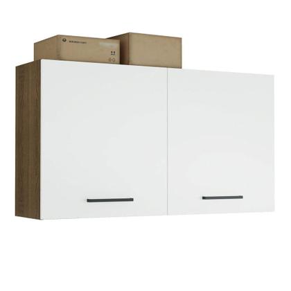 Imagem de Armário Aéreo Multiuso 120cm 2 Portas Rustic/Branco Agata Madesa