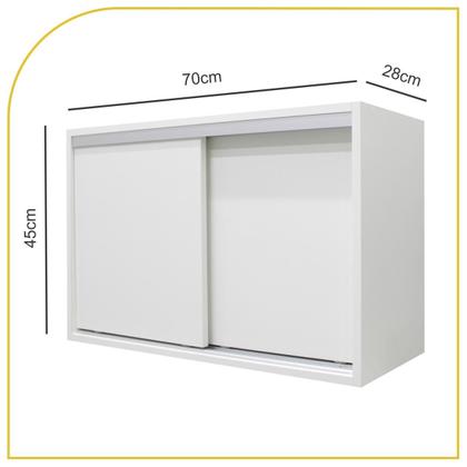Imagem de Armário Aéreo Multiuso 70Cm 2 Portas De Correr 100% Mdf