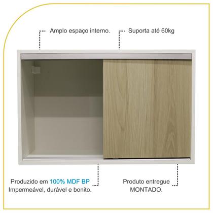 Imagem de Armário Aéreo Multiuso 70Cm 2 Portas De Correr 100% Mdf