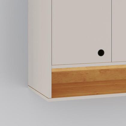 Imagem de Armário Aéreo Organizador Suspenso Parede Multiuso 3 Portas Cozinha Jessica - Off White  Cinamomo