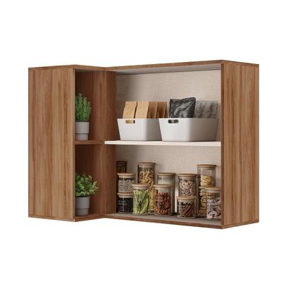 Imagem de Armário Aéreo p/ Cozinha Alpha 2505 Canto Reto c/ 2 Portas 94cm Preto - Carraro