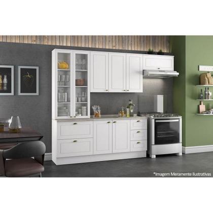 Imagem de Armário Aéreo p/ Cozinha Americana 1 Porta Basculante Branco - Henn